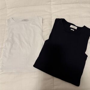 Aritzia Women's Tops - Black and White Sleeveless